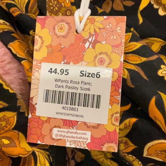 Ghanda Rosa Flare Pants - Dark Paisley - Picture 6 of 6